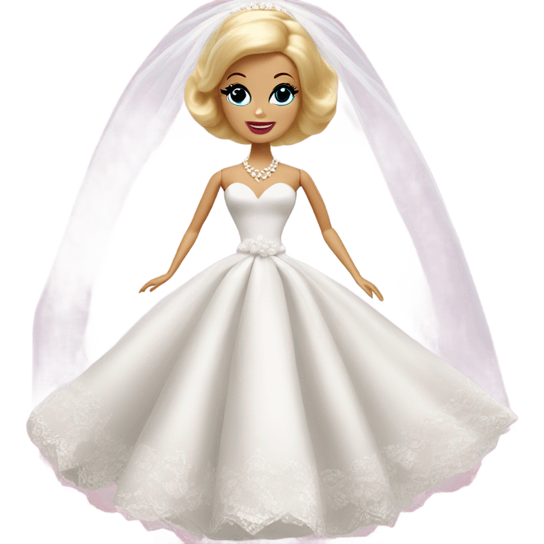 1960's blonde Barbie bride  emoji