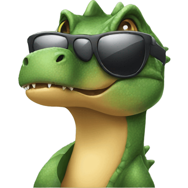 Dinosaur wearing sunglasses with stars emoji