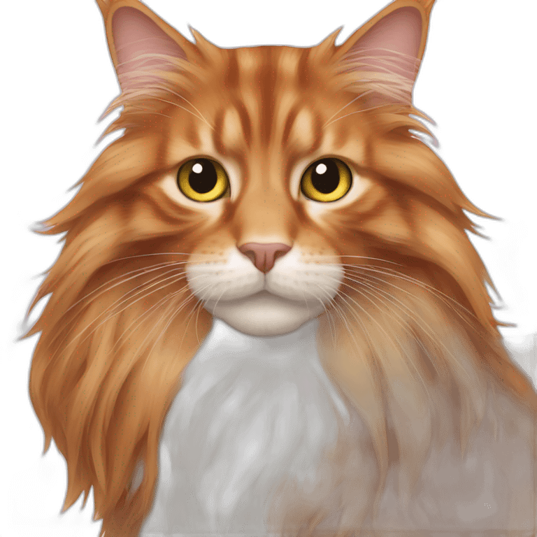 long haired ginger Maine coon cat emoji