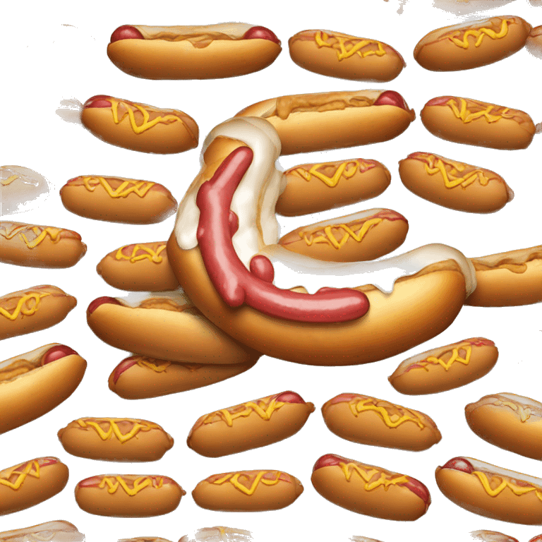 Hot dog inside donut hole with white glaze emoji