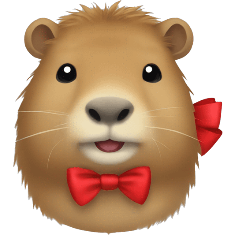 capybara with a red bow emoji