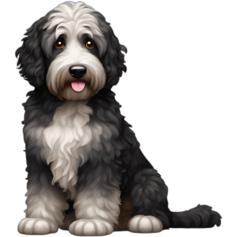 Black dark merle labradoodle emoji