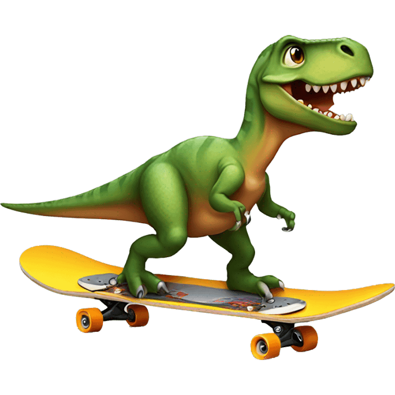 dinosaur on a skateboard  emoji