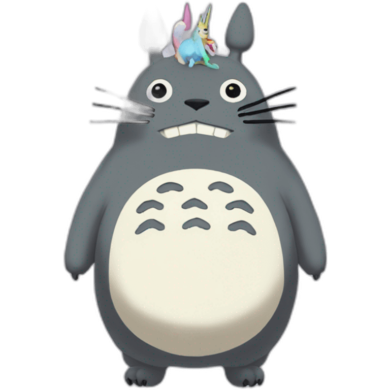 Totoro en unicornio emoji