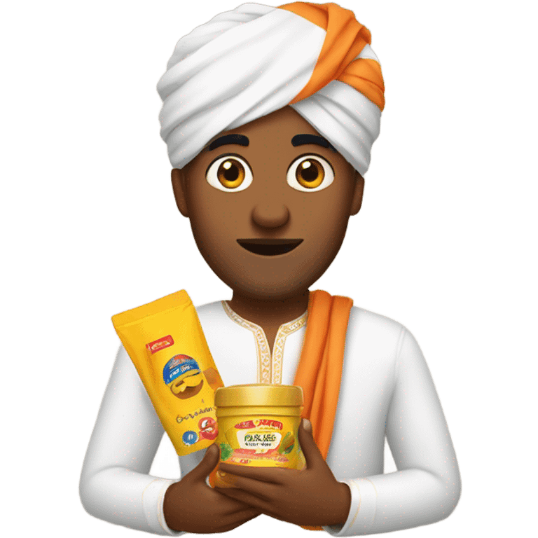 indian holding curry and deodorant  emoji