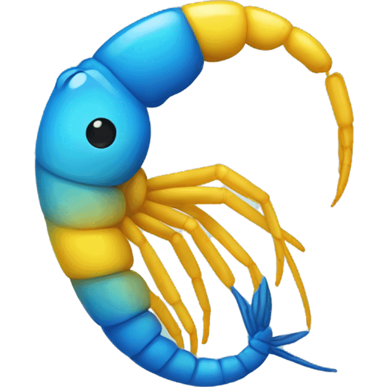 BLUE YELLOW SHRIMP emoji