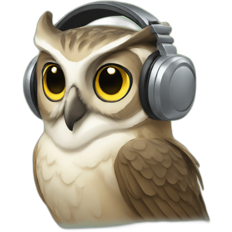 owl-with-headset emoji