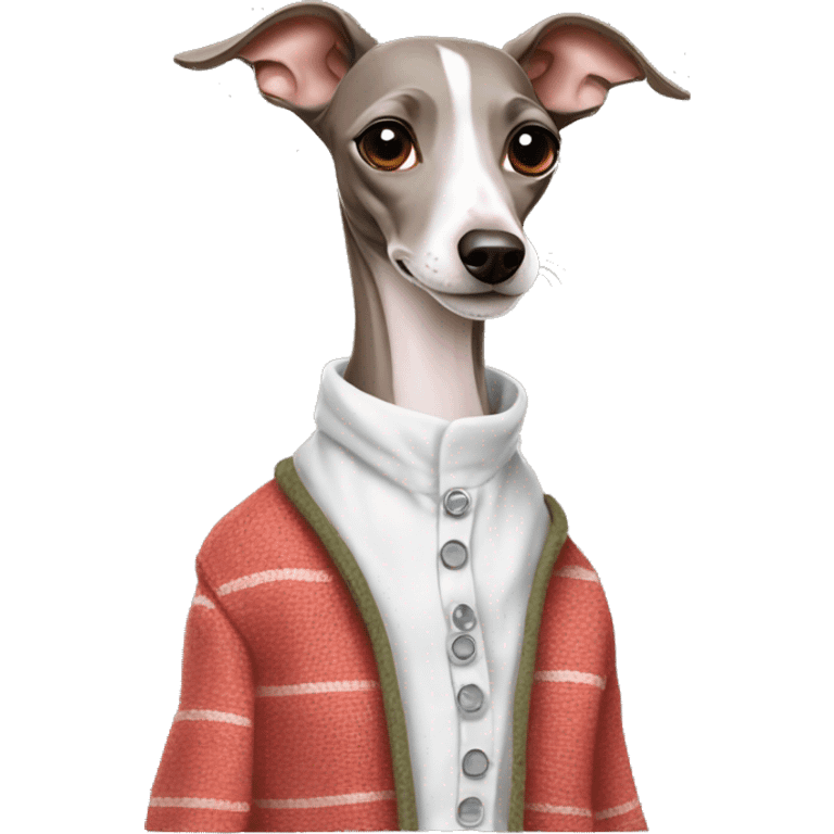 Italian Greyhound with clothes emoji