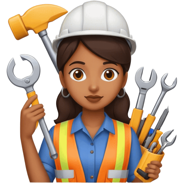 brown girl as an engineer  emoji