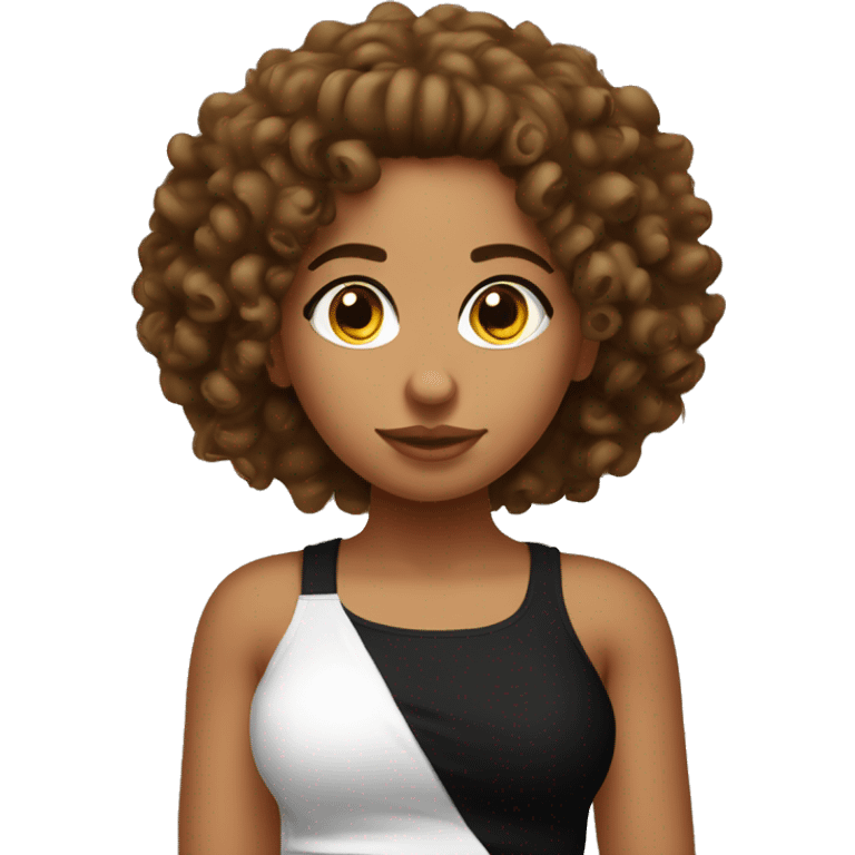 3c curly headed puerto rican girl wearing a black tube top emoji