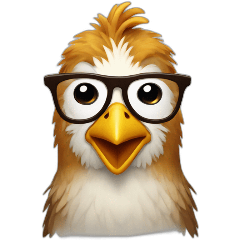 gallina con gafas emoji