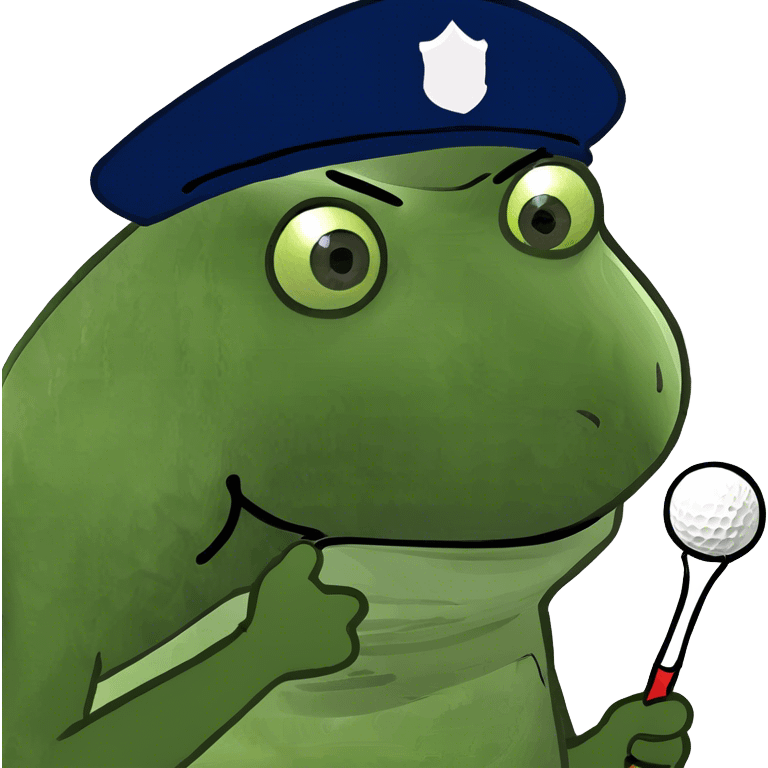 Bufo putting on a golf course emoji