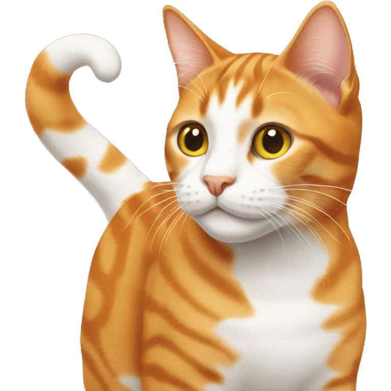 Orange tabby cat with white spots emoji