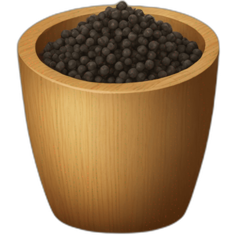 black pepper in wooden cup emoji