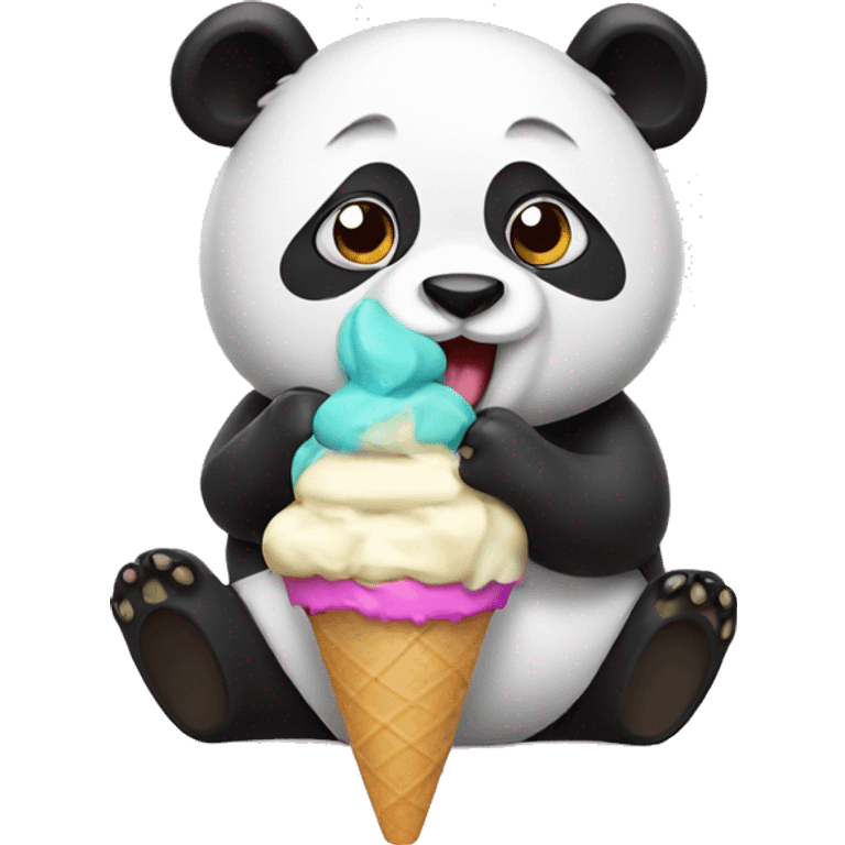 Panda eating ice cream emoji