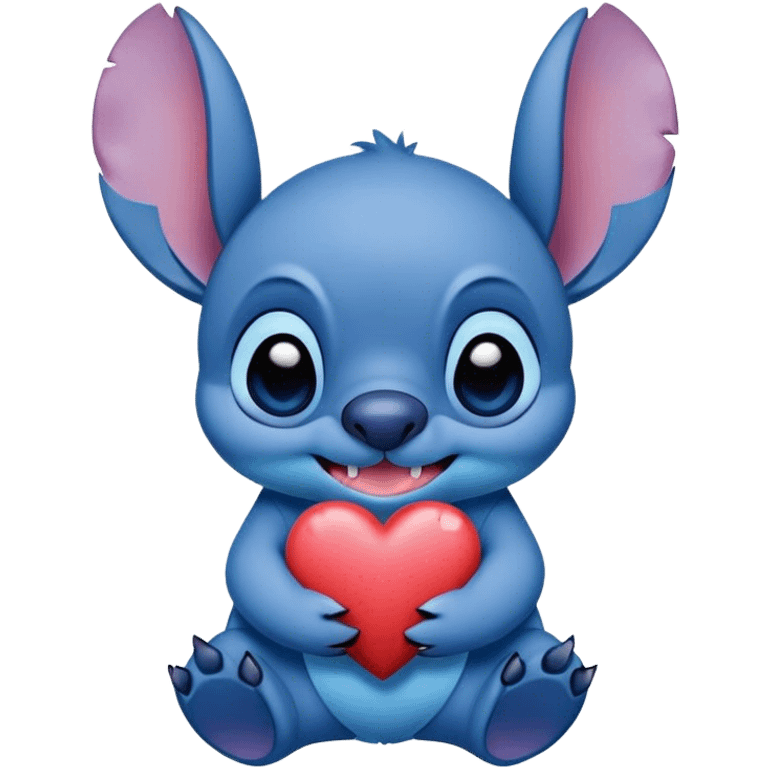 stitch holding a heart  emoji