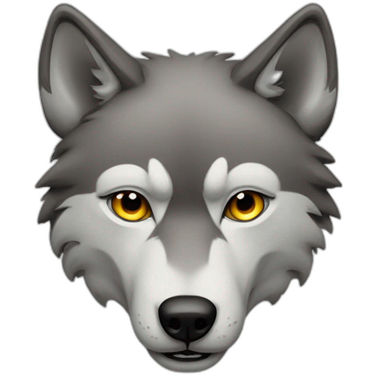 Wolf with one eye closed emoji