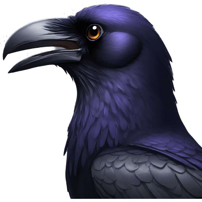 Raven open beak emoji