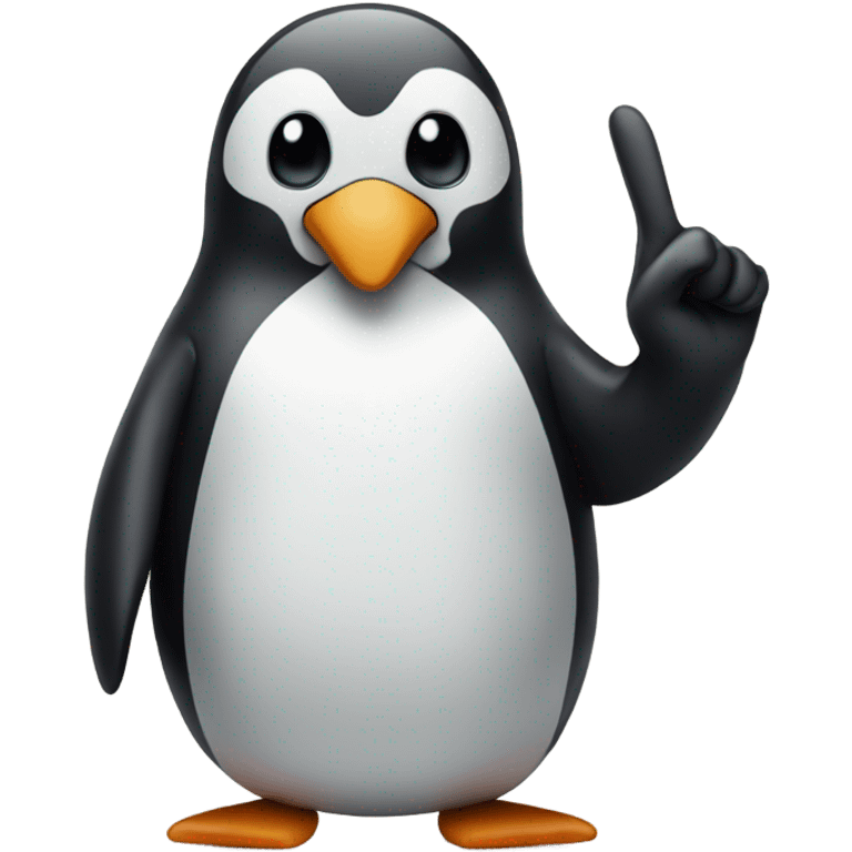 Penguin throwin a peace sign emoji