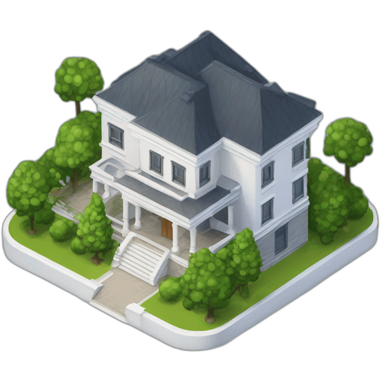 3d-isometric-Mansion-modern-style emoji