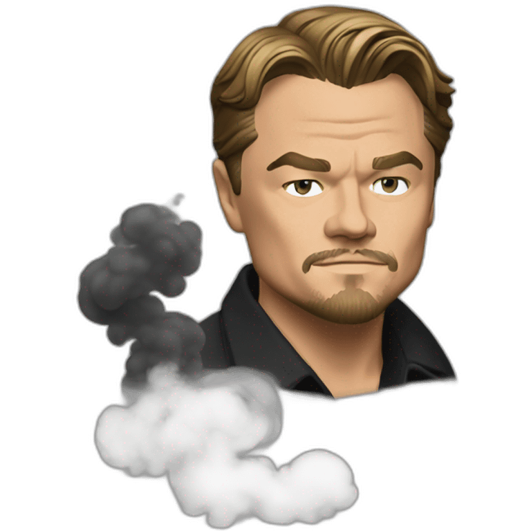 Leonardo DiCaprio with smoke emoji