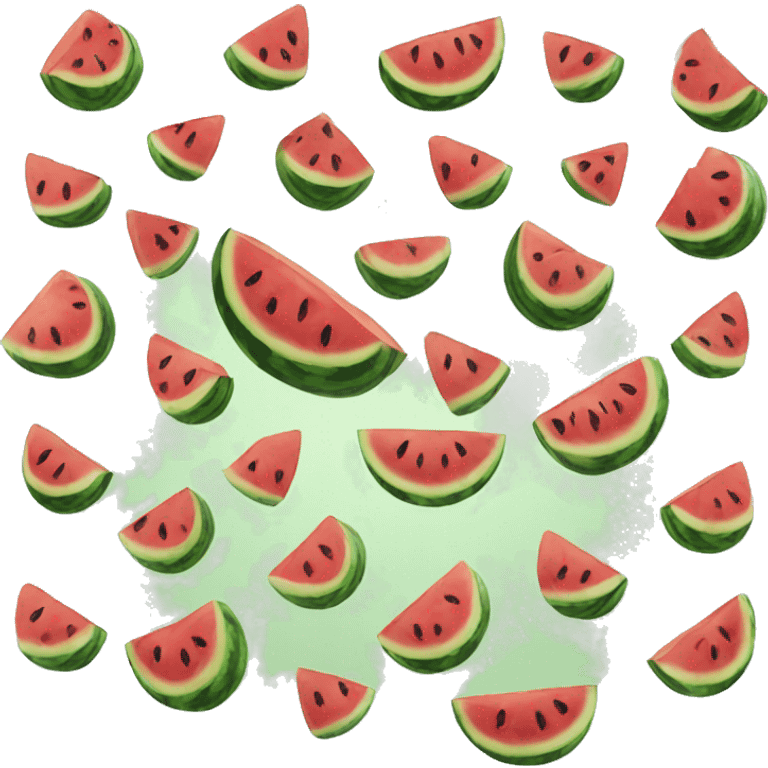 Watermelon and chicken emoji