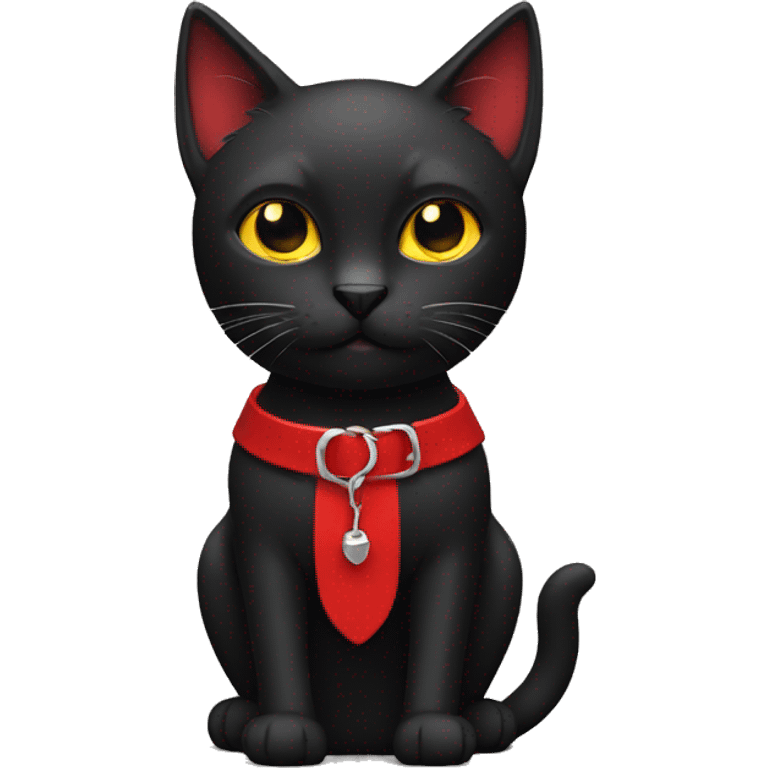 Black cat with red spiked collar emoji