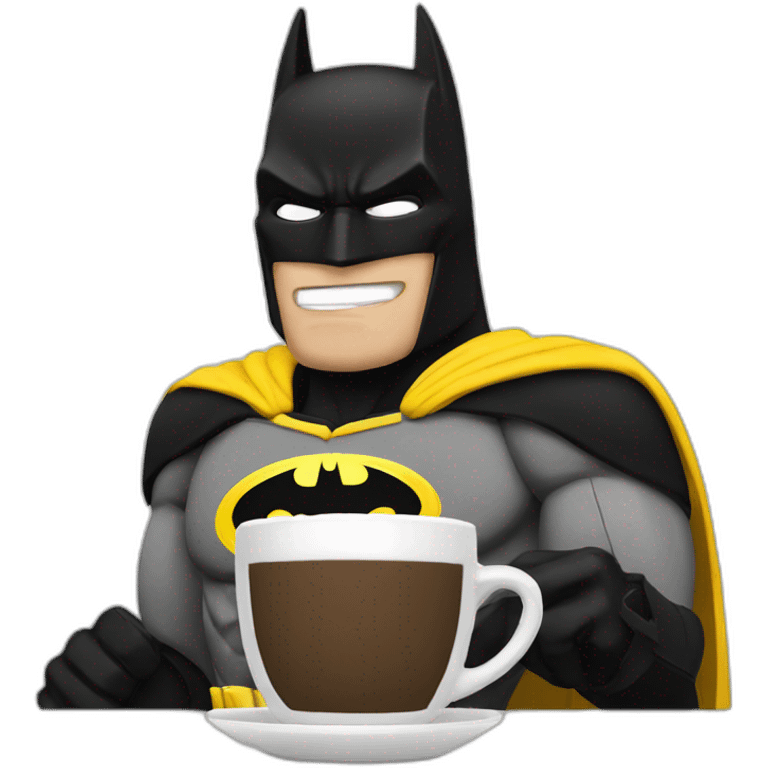 Batman drinking coffe emoji