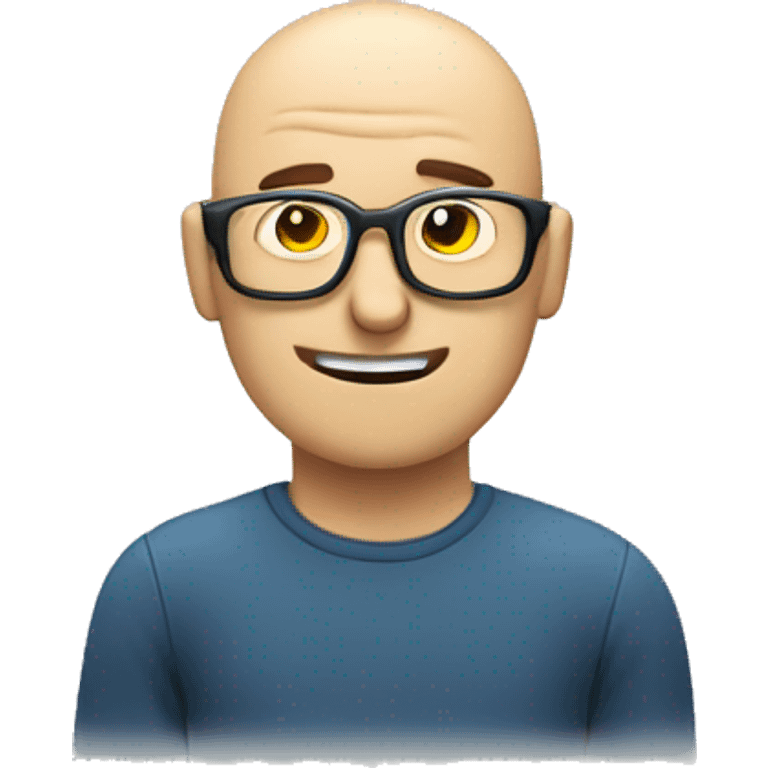 Information technology tired but thumbs up bald guy with glasses emoji