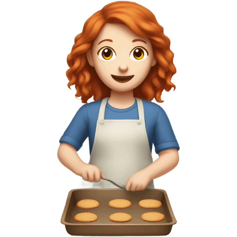 A redheaded girl baking cookies emoji