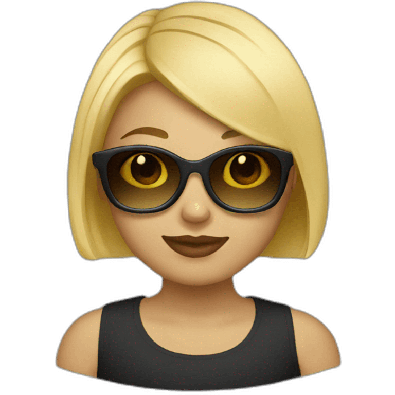 girl sunglasses blonde shorthair emoji