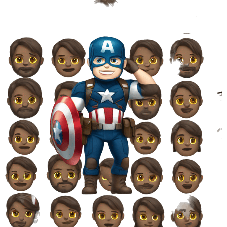 Captain America using mobile phone  emoji