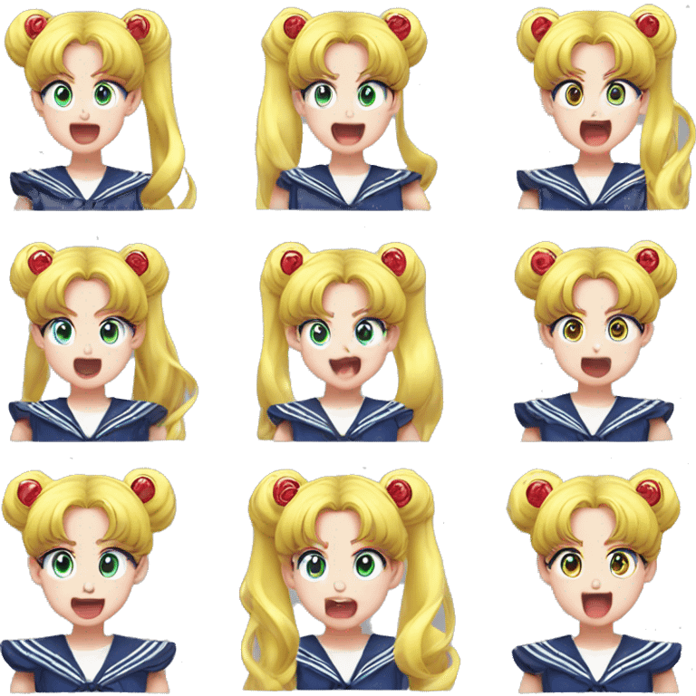 sailor moon girl ios18 facial expressions  emoji