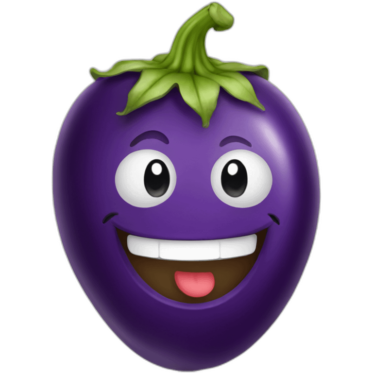 Smiling eggplant  emoji