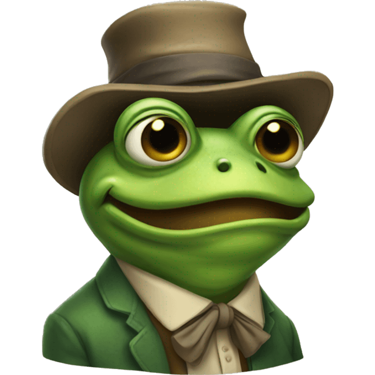 a frog dressed like an old man emoji