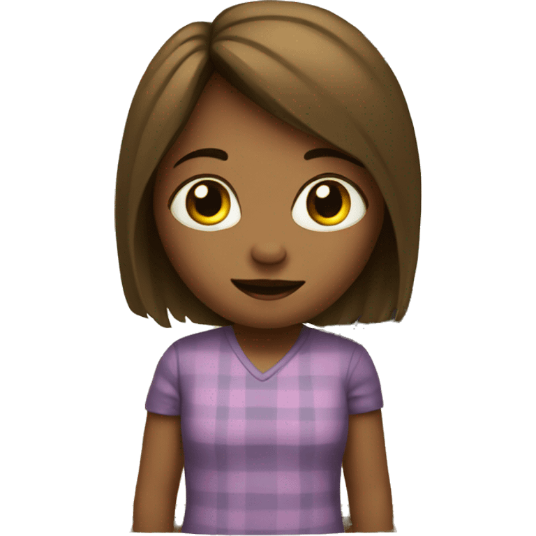 Girl at home with tv emoji