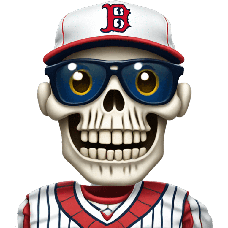 Skeleton wearing Boston Redsox shirt emoji