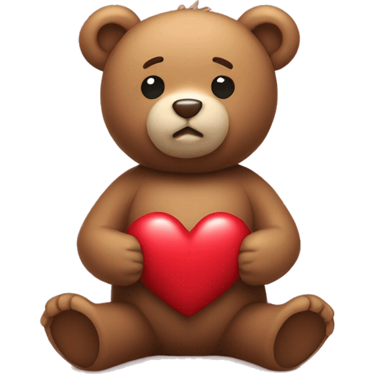 Teddy bear with a heart im arms emoji