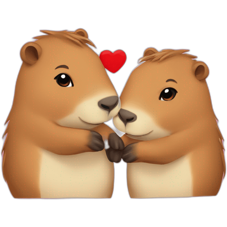 two capybaras in love emoji