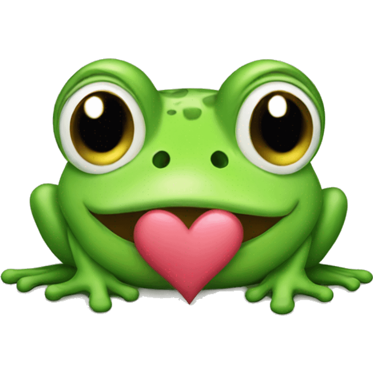 cute frog sending love emoji