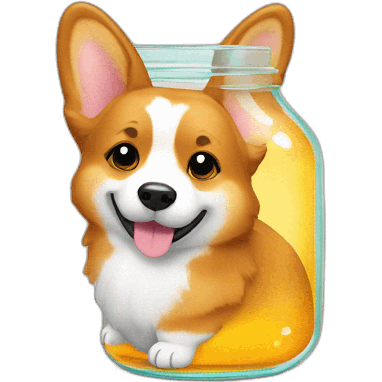 corgi in the shape of a honey jar emoji