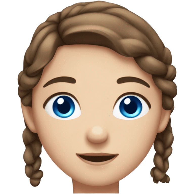 Girl with brown hair and blue eyes with a bow on her head emoji