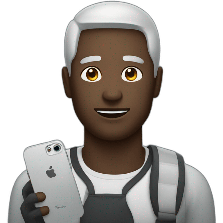 Man with iPhone 13 Pro emoji