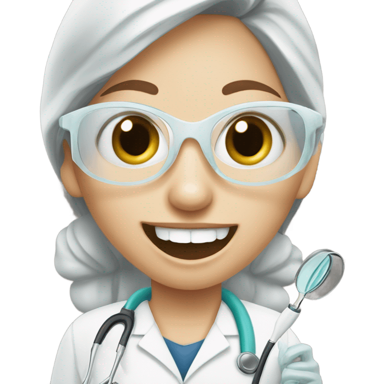 girl dental hygienist with loupes emoji