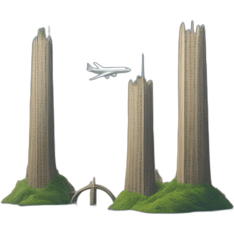 two towers and one plane emoji