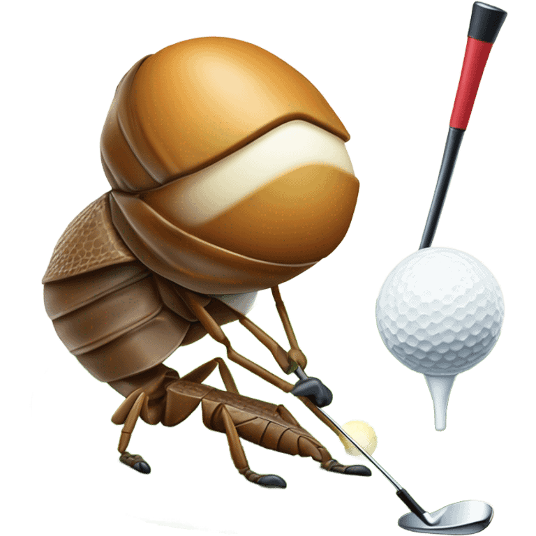 Una cucaracha jugando golf  emoji