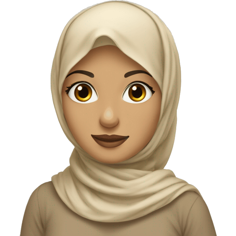 Hijabi with beige kopftuch and helle haut and pretty emoji