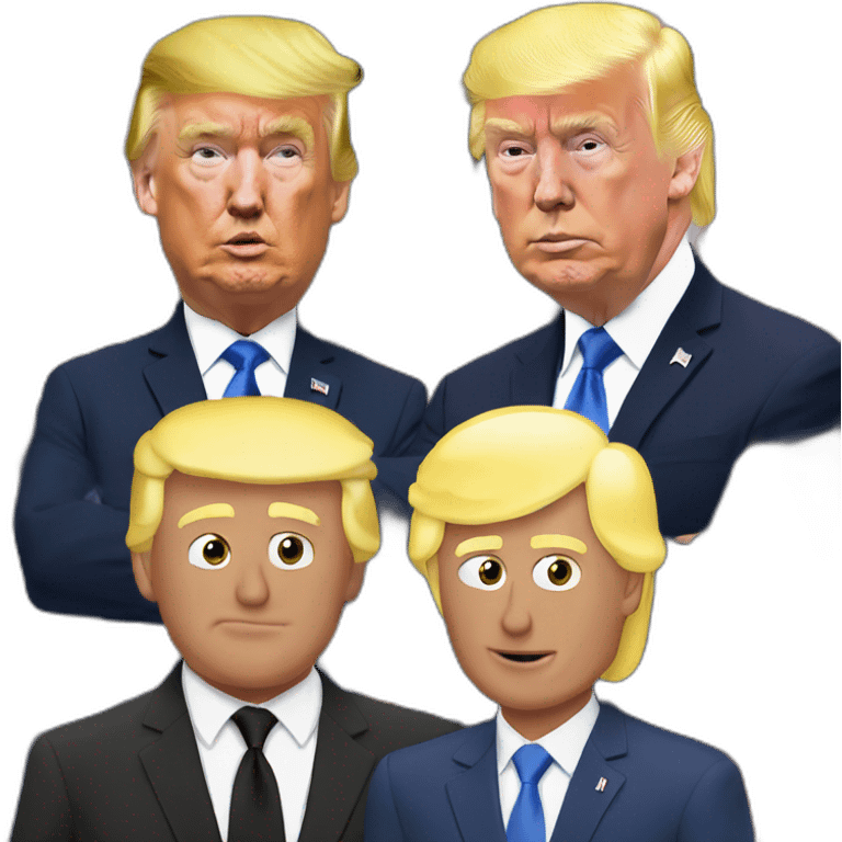 Macron and trump at a speech emoji