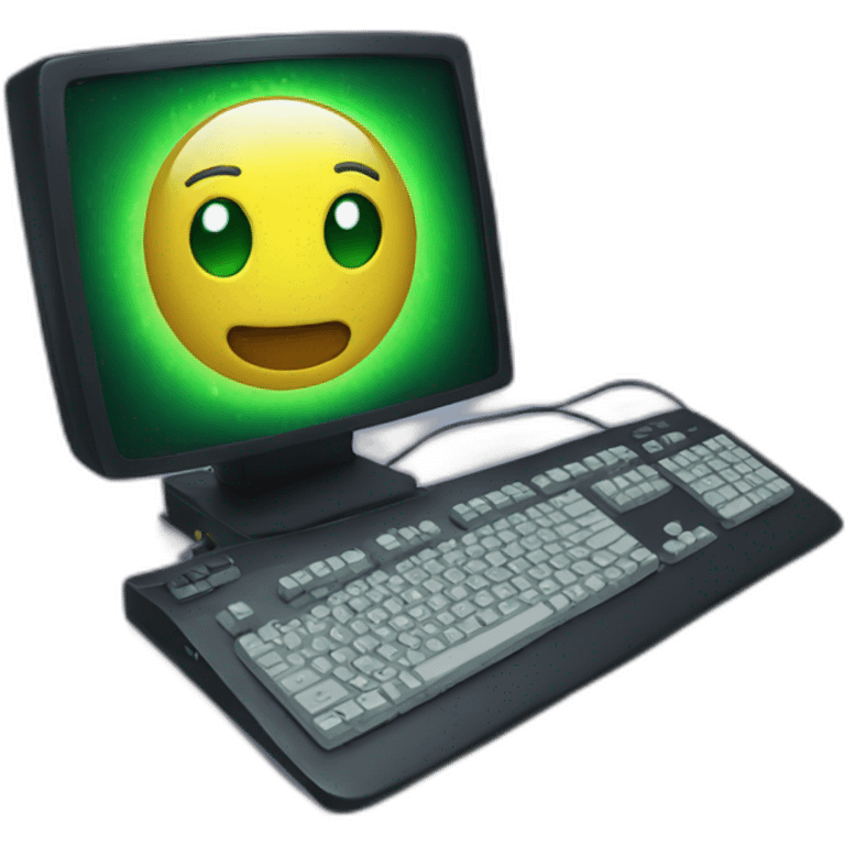 Computer with gaming lights emoji