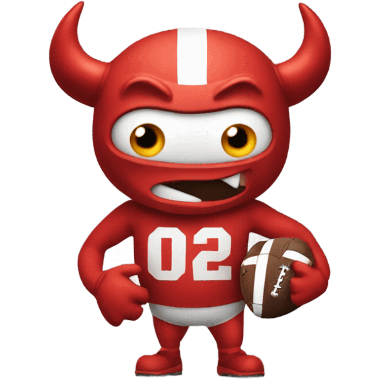 Red Devil with a football emoji